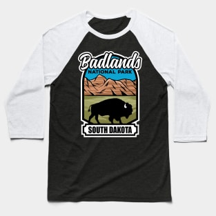 Badlands National Park South Dakota Bison Baseball T-Shirt